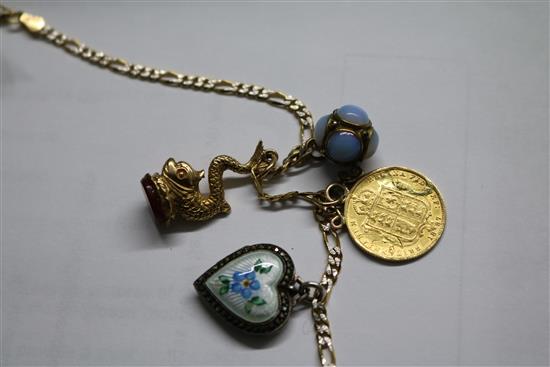 A white and yellow metal necklace (unmarked),